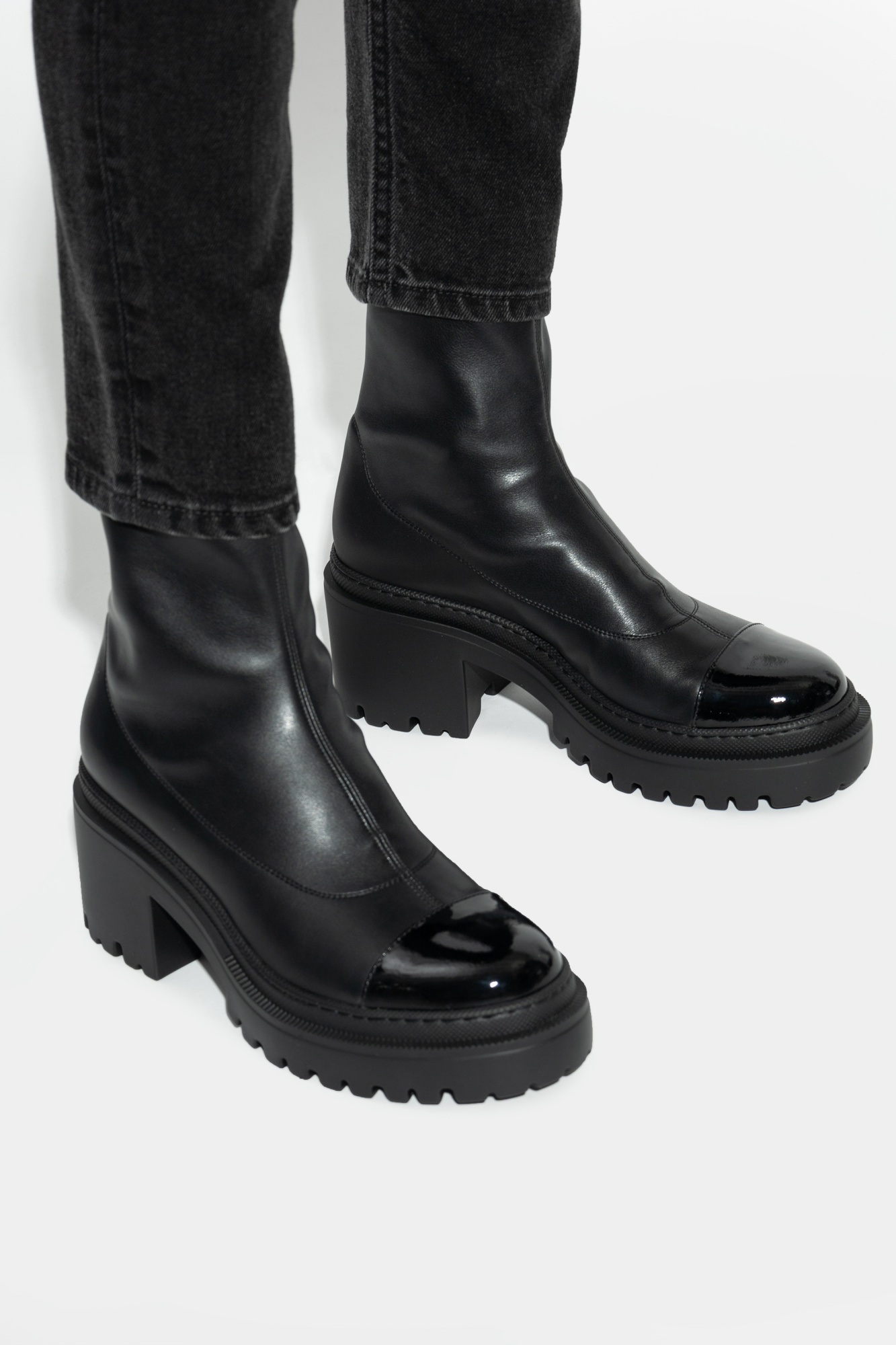 SchaferandweinerShops Peru Black Martini Heeled Ankle Boots Giuseppe Zanotti black leather knee high boots